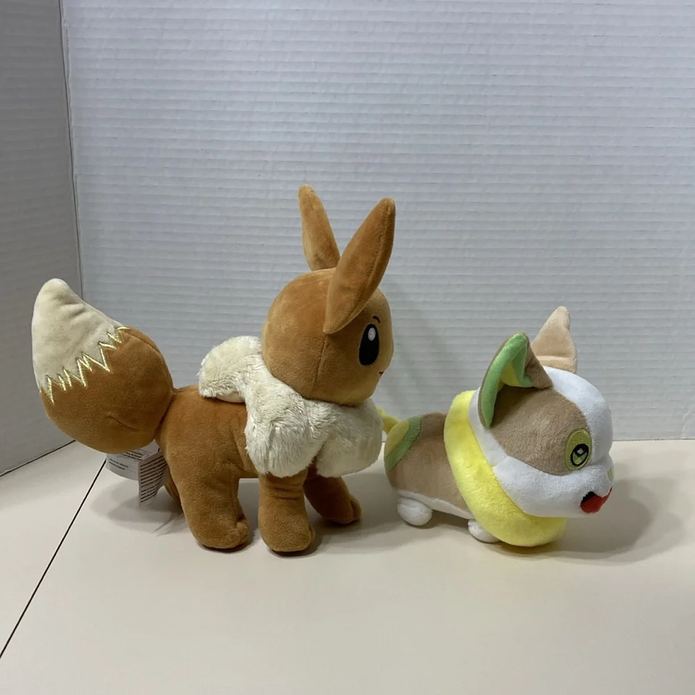Evee and Yamper Soft Plush Anime Pokemon Characters Nintendo Stuffed Animals